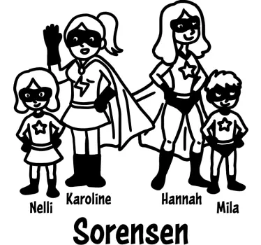 Briefkasten aufkleber personalisierbare familienhelden - TenStickers