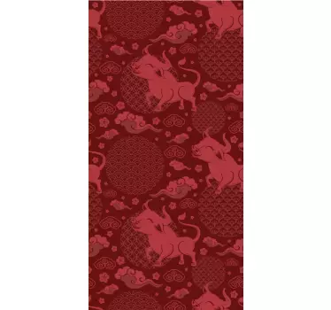 Folie kühlschrank mit stilvoller tierkunst - TenStickers