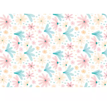 Laptop aufkleber mit pastellfarbenen blumenmotiven - TenStickers