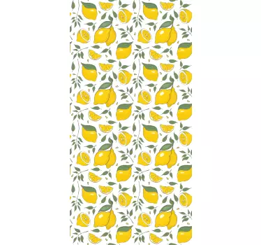 Folie kühlschrank lebhaftes zitronenmuster - TenStickers