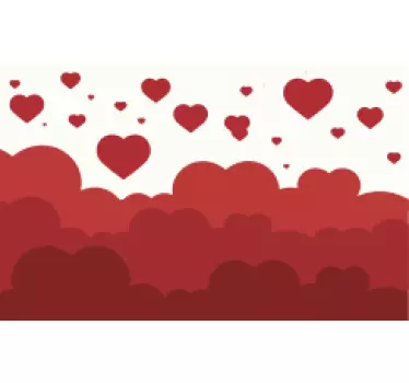 Kreditkarten Sticker Rotes herzwolkenmuster - TenStickers
