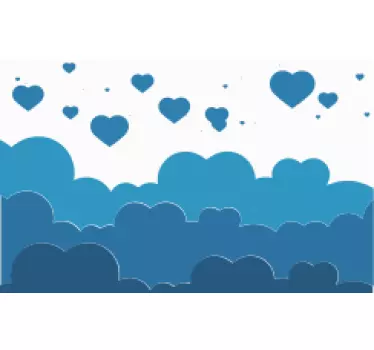 Kreditkarte aufkleber wolkenherzen muster - TenStickers