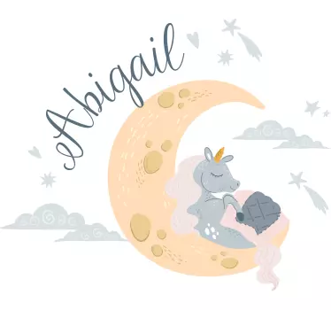 Wandtattoo Kinderzimmer schlafender einhornmond - TenStickers