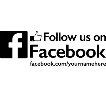 Follow us on Facebook Schaufensteraufkleber - TenStickers