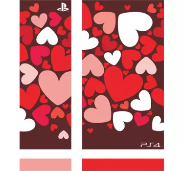 romantischer Herzaufkleber für die Ps4 - TenStickers