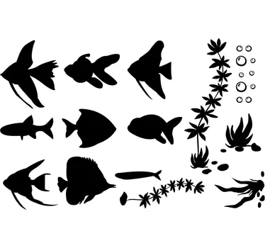 Fisch Aquarium Spiegel Aufkleber - TenStickers