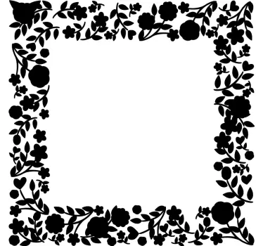 Blumenrahmen Spiegel Aufkleber - TenStickers