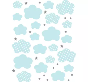 Pack von 41 Wandtattoo Babyzimmer hellblau - TenStickers