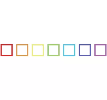 Bunte Quadrate Bordüre selbstklebend - TenStickers