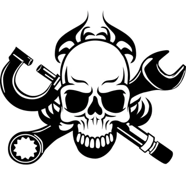 Motor Schädel Sticker - TenStickers
