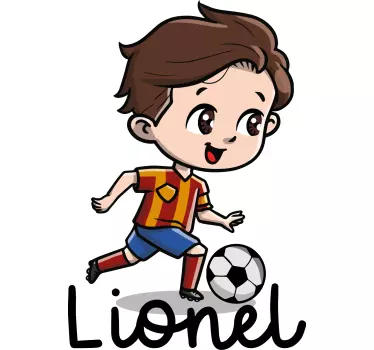 Wandtattoo Kinderzimmer süßer fußballjunge - TenStickers