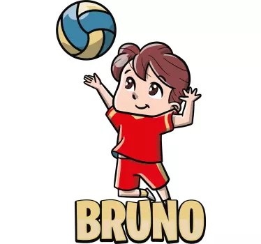 Wandtattoo Kinderzimmer spielerisches kindervolleyball - TenStickers