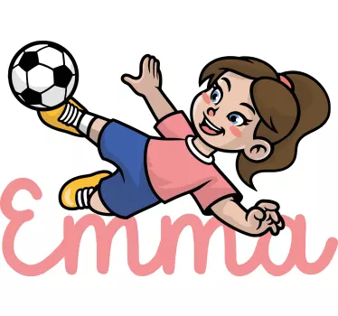 Personalisierte Sticker Fußballspielerin mit Namen - TenStickers