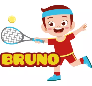 Wandtattoo Kinderzimmer glücklicher tennisspieler - TenStickers