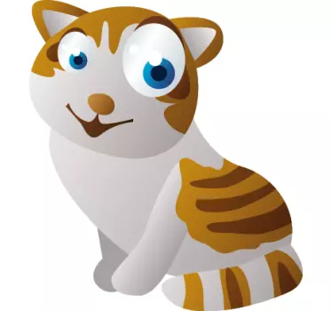 Katze mit Wolken Aufkleber - TenStickers