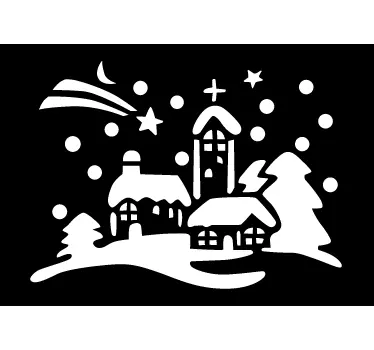 Weihnachtliches Dorf Sticker Spray - TenStickers