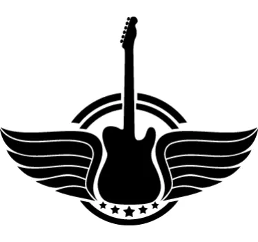 Geflügelte Guitarre Logo Aufkleber - TenStickers