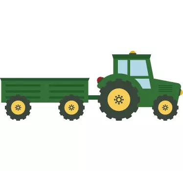 Wandtattoo Traktor mit Anhänger, Kinderzimmer - TenStickers