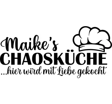 Personalisierte Wandtattoo Küche Chaosküche mit Name - TenStickers