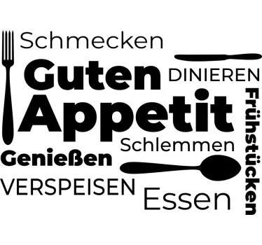 Wandtattoo Küche Guten Appetit Text - TenStickers