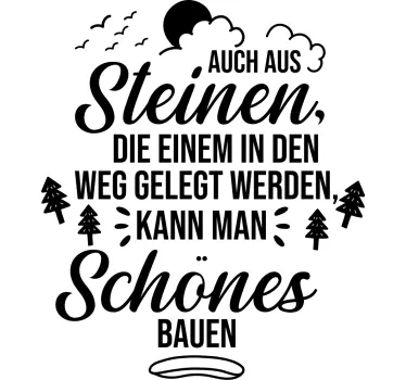 Sticker Zitat Steine im Weg - TenStickers