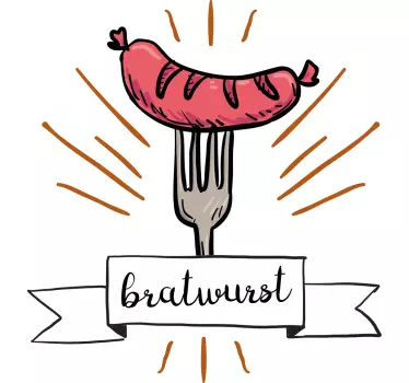 Wandtattoo Essen Bratwurst - TenStickers