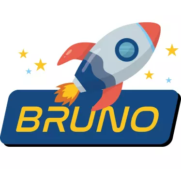 Weltraum Wandtattoo Comic Rakete mit Namen - TenStickers