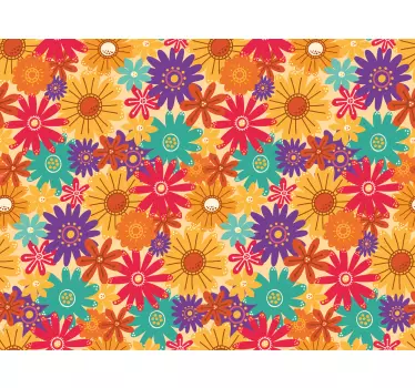 Textur Sticker buntes Blumenmuster - TenStickers