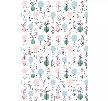 Blume Aufkleber Nordisches Blumen Muster - TenStickers