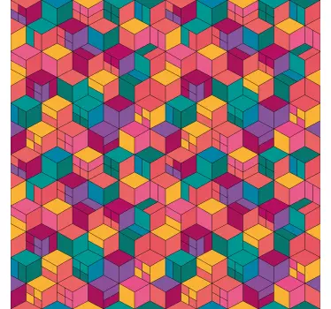 Möbelfolie 3D Effekt bunte Würfel - TenStickers