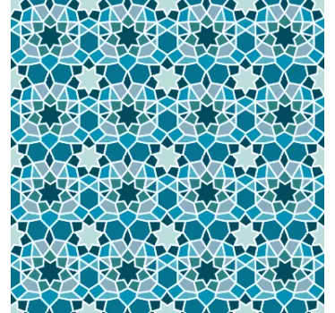 Blaues Muster Fensteraufkleber - TenStickers