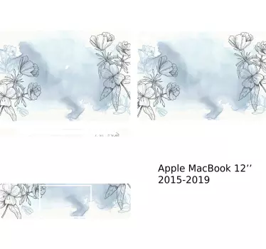Blume Laptop Aufkleber Gezeichnete Blumen mit Qualm - TenStickers