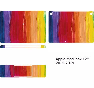 Laptop Sticker Regenbogen Farbstreifen - TenStickers