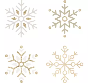 Weihnachtssticker Schneeflocken in Gold Set - TenStickers