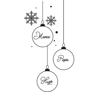 Weihnachtssticker Weihnachtskugeln Personalisiert - TenStickers