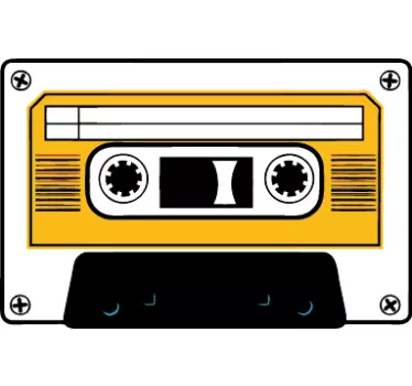 Weiß gelbe Kassette Aufkleber - TenStickers