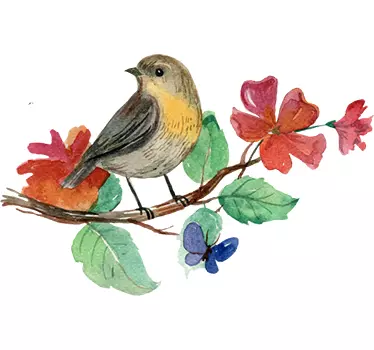 Selbstgezeichneter Vogel Wandtattoo - TenStickers