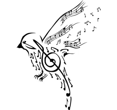 Vogel Musik Wandtattoo - TenStickers