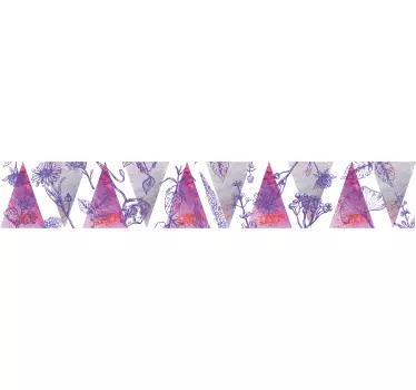 Bordüre selbstklebend Geometrische Dreiecke lila - TenStickers