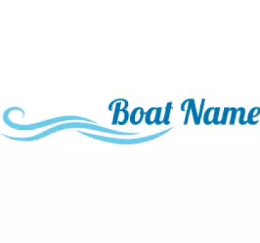 Aufkleber Marine Personalisierter Bootsname mit Welle - TenStickers