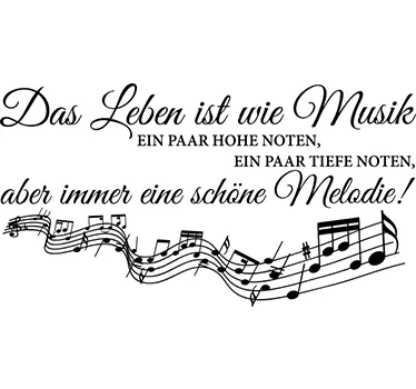 Wandtattoo Schlafzimmer Sprüche Das Leben ist wie Musik - TenStickers