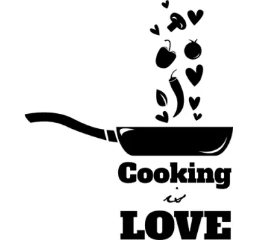 Wandtattoo Cooking is Love - TenStickers