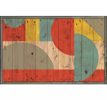 Möbelaufkleber Geometrie mit Holz - TenStickers