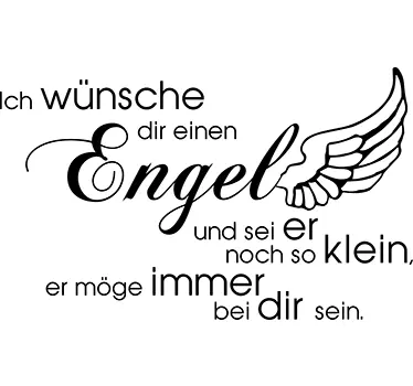 Ich wünsche dir einen Engel Wandtattoo Sprüche - TenStickers