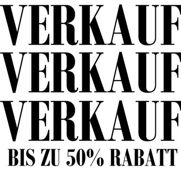 Schaufenster Aufkleber Geschäft Verkäufe - TenStickers