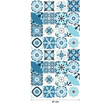 Blaues Fliesenmuster Möbelfolie - TenStickers