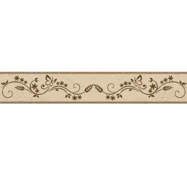 Wandtattoo Blumenranke mit Schmetterlingen - TenStickers