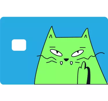EC Karten Aufkleber Katze Mittelfinger - TenStickers