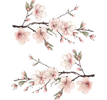 Blumen Wandtattoo mit Kirschblüte - TenStickers