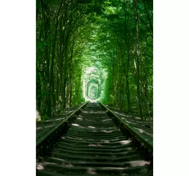 Türaufkleber Baum Bahnschienen - TenStickers